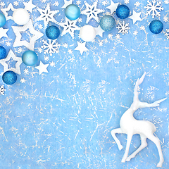 Image showing Christmas Magical Reindeer North Pole Background with Decoration