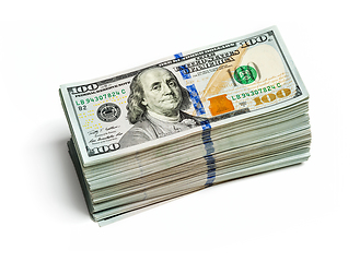 Image showing Bundles of 100 US dollars 2013 edition banknotes