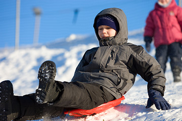 Image showing Fun high speed sledding