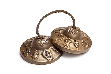 Image showing Tibetan Buddhist tingsha cymbals isolated