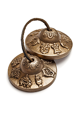 Image showing Tibetan Buddhist tingsha cymbals isolated