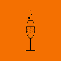 Image showing Champagne Glass With Heart Icon