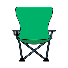 Image showing Icon Of Fishing Folding Chair