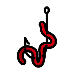 Image showing Icon Of Worm On Hook