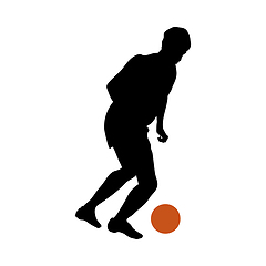 Image showing Soccer Player Silhouette