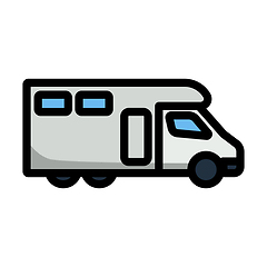 Image showing Icon Of Camping Family Caravan Car