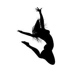 Image showing Jumping Girl Silhouette