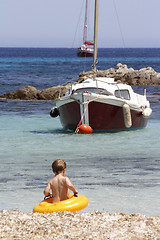 Image showing learning to swim