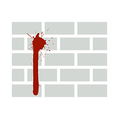 Image showing Blood On Brick Wall Icon