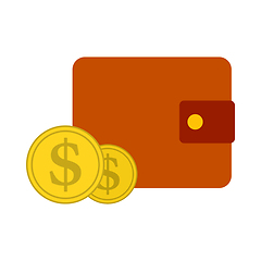 Image showing Two Golden Coins In Front Of Purse Icon