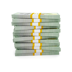 Image showing Stack of new US dollars 2013 edition bills