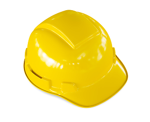 Image showing Yellow hard hat of construction worker isolated