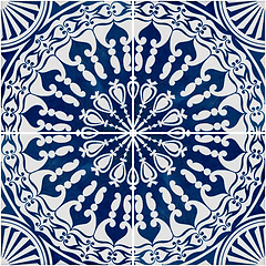 Image showing Traditional Portuguese glazed tiles