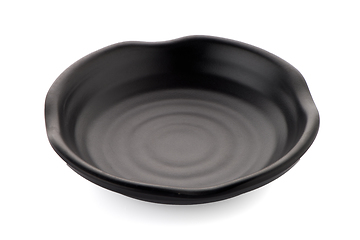 Image showing Empty black plate