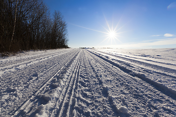 Image showing winter road with ruts