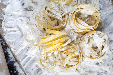 Image showing raw pasta with white wheat flour