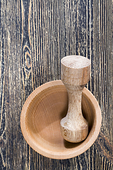 Image showing wooden mortar