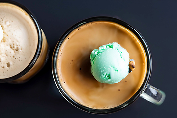 Image showing Icecream In A Little Vase On a Table