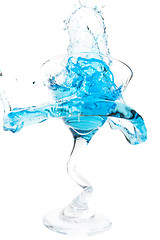 Image showing Blue Martini Splash