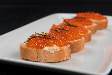 Image showing Sandwich with caviar
