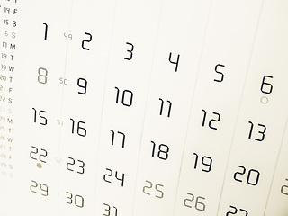 Image showing Vintage looking Calendar page