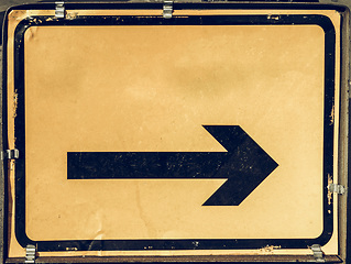 Image showing Vintage looking Direction arrow sign