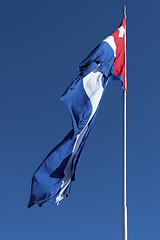 Image showing Waving Cuba flag and blue sky 