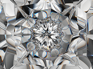 Image showing Abstract Gemstone or diamond texture closeup and kaleidoscope