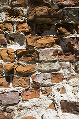 Image showing destroyed ancient brick wall