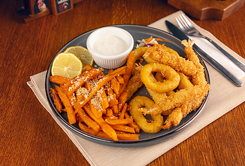 Image showing Deep fried seafood