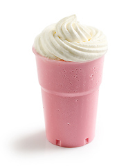 Image showing pink strawberry milkshake