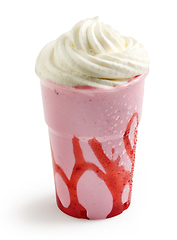 Image showing pink strawberry milkshake