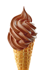 Image showing soft chocolate ice cream swirl