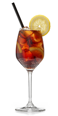 Image showing glass of rum cola spritz cocktail