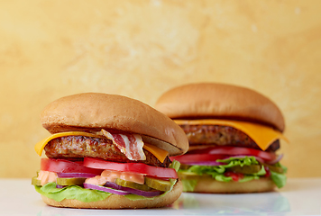 Image showing two fresh burgers