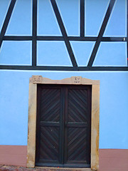 Image showing Half-timbered wall of a typical house in Alsace 