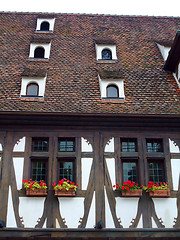 Image showing Half timbered wall and roof in Alsace region