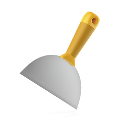 Image showing Putty knife with yellow handle