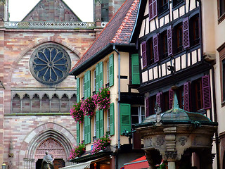 Image showing Typical architecture in Alsace region - Obernai