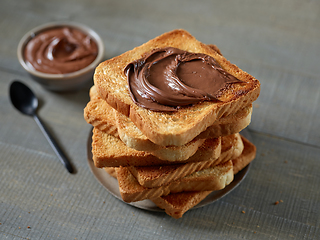 Image showing heap of toasted bread slices