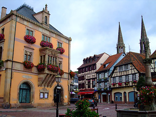 Image showing Townhall on the central place of Obernai city - Alsace