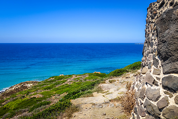 Image showing Tharros archaeological site and seascape, Sardinia