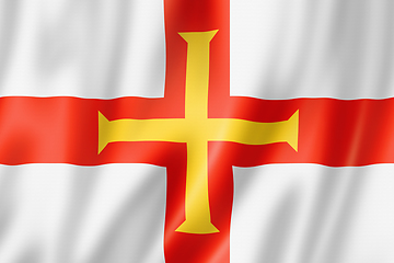 Image showing Guernsey island flag, UK