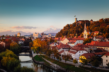 Image showing Panorama of Ljubljana, Slovenia, Europe.