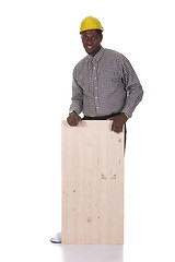 Image showing Young african american carpenter