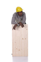 Image showing Young african american carpenter