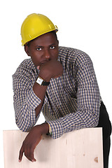 Image showing Young african american carpenter