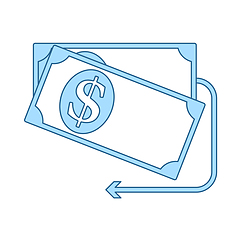 Image showing Cash Back Dollar Banknotes Icon