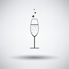 Image showing Champagne Glass With Heart Icon