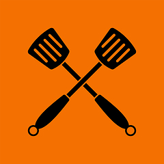 Image showing Crossed Frying Spatula